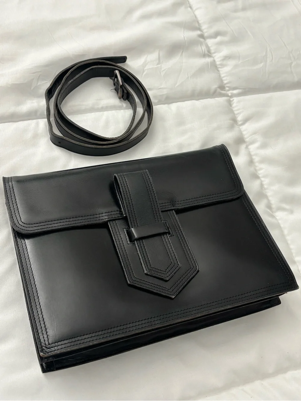 Yves Saint Laurent VTG Black Leather Shoulder Bag/Clutch, 10x7.5x3.5